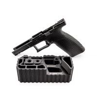 CZ P-10 Frame auf Eemann Tech Bench Block aufgelegt
