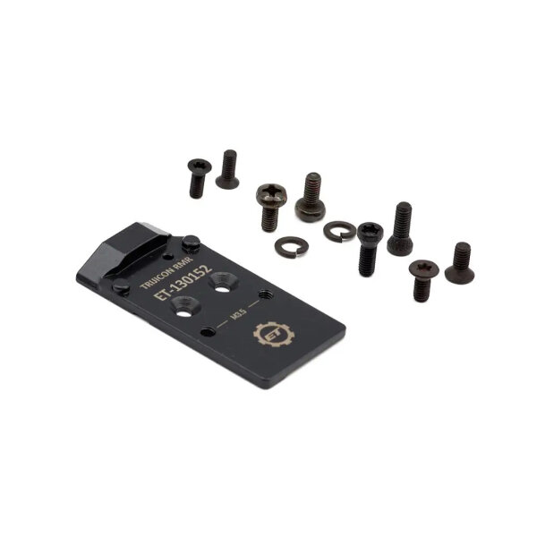 Eemann Tech Montageadapter CZ Shadow 2 OR Trijicon RMR Holosun 507COMP – Frontansicht Stahl schwarz